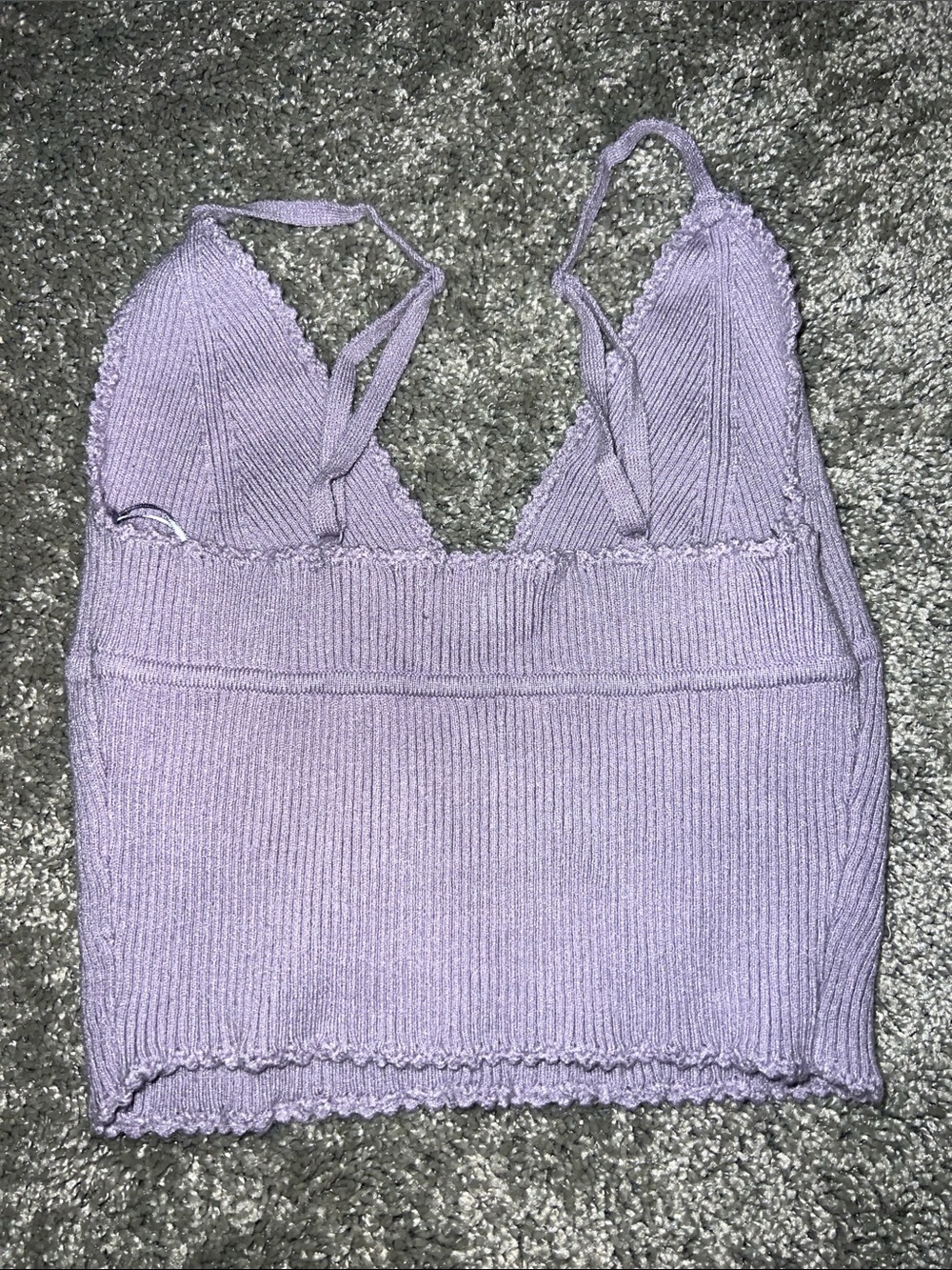 La Hearts Lavender Ribbed V-Neck Cami - Picture 3 of 4
